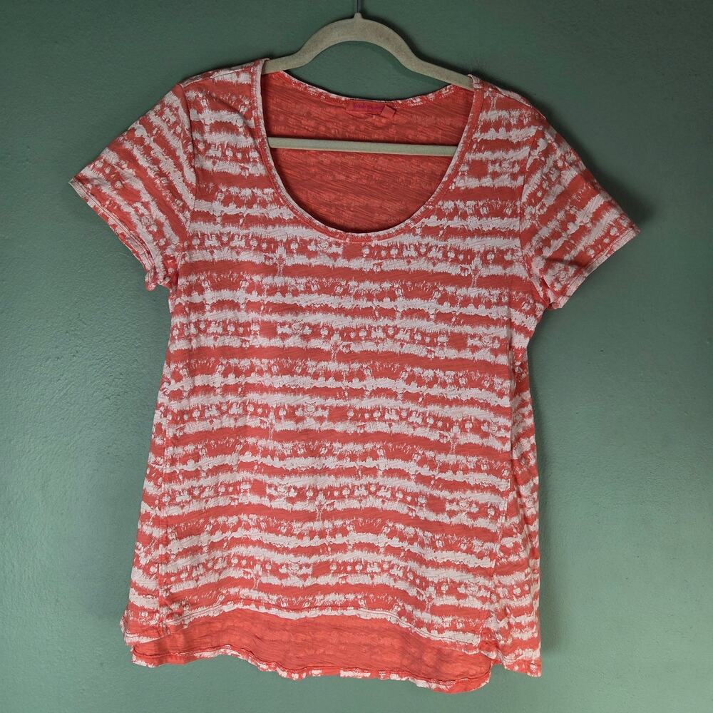 Fresh Produce Shirt Womens Large Short Sleeve Hi Low Top Abstract 22072